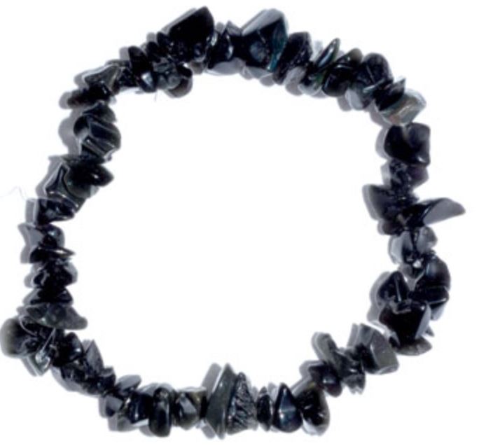 Black Obsidian chip bracelet